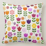 Sandinavian style flower pattern throw pillow